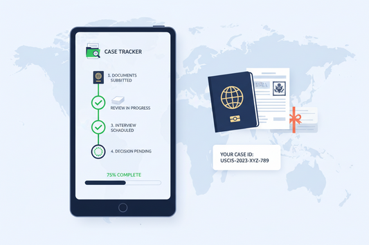 case tracker on smart phone, passport background