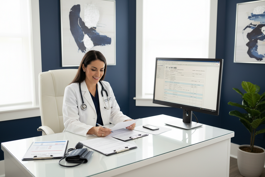 female in lab coat,stethoscope